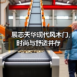 展志天华现代风木门，时尚与舒适并存（图1）