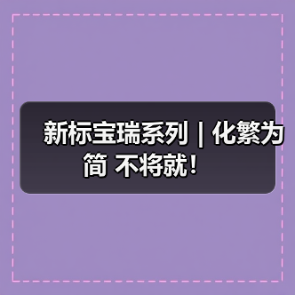 新标宝瑞系列 | 化繁为简 不将就!(图1) 新标宝瑞系列 | 化繁为简 不将就!(图1)