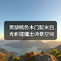 黑胡桃色木门配米白，光影碰撞出诗意空间（图2）