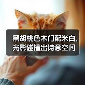黑胡桃色木门配米白，光影碰撞出诗意空间（图3）