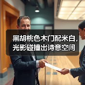 黑胡桃色木门配米白，光影碰撞出诗意空间（图4）